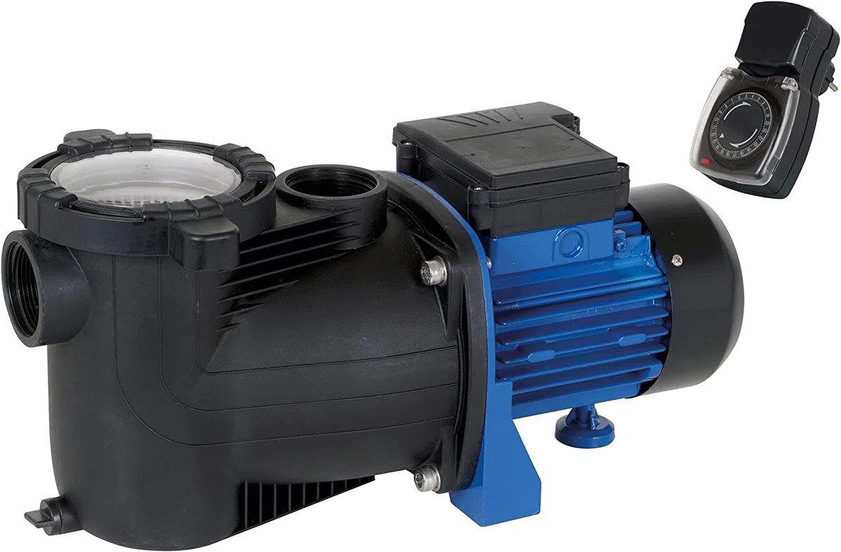T.I.P. Pompe de Filtration Piscine – Débit 10 000 l/h – Auto-Amorçante avec Minuterie et Préfiltre – Parfaite pour Piscines et Bassins Jusqu'à 30 m³