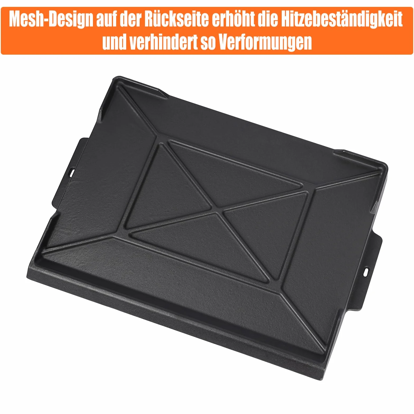 GFTIME Plancha en fonte universelle antiadhésive 58,6 x 40,5cm plaque de cuisson pour barbecue gaz charbon électrique