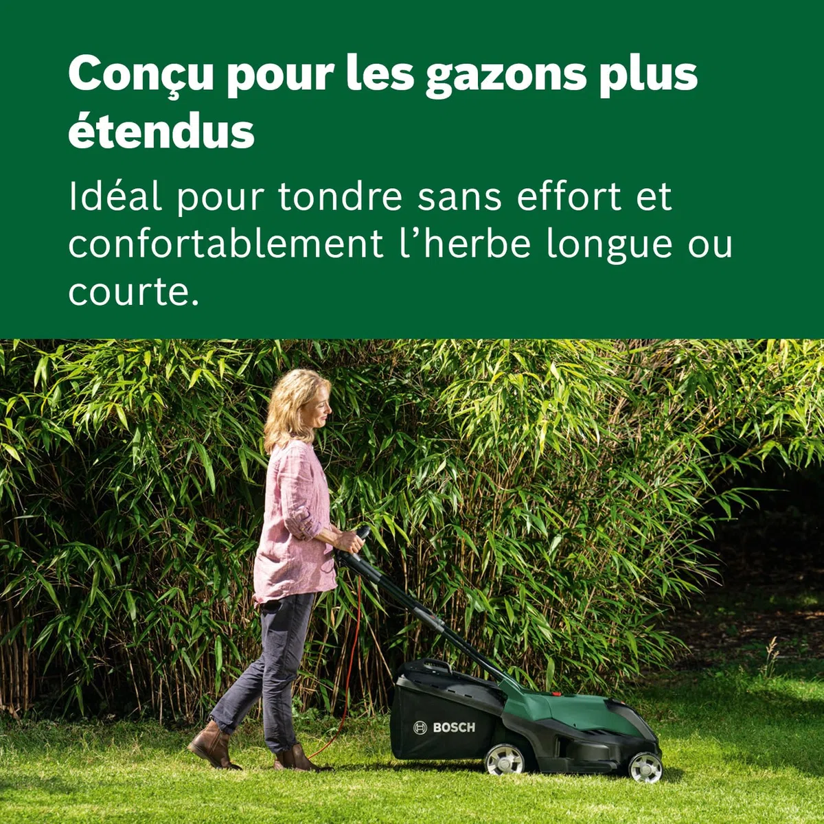 Bosch Tondeuse Filaire puissante AdvancedRotak 40-650 (pour tondre Votre pelouse ; Puissance du Moteur 1 700 W ; Largeur de Coupe : 40 cm)