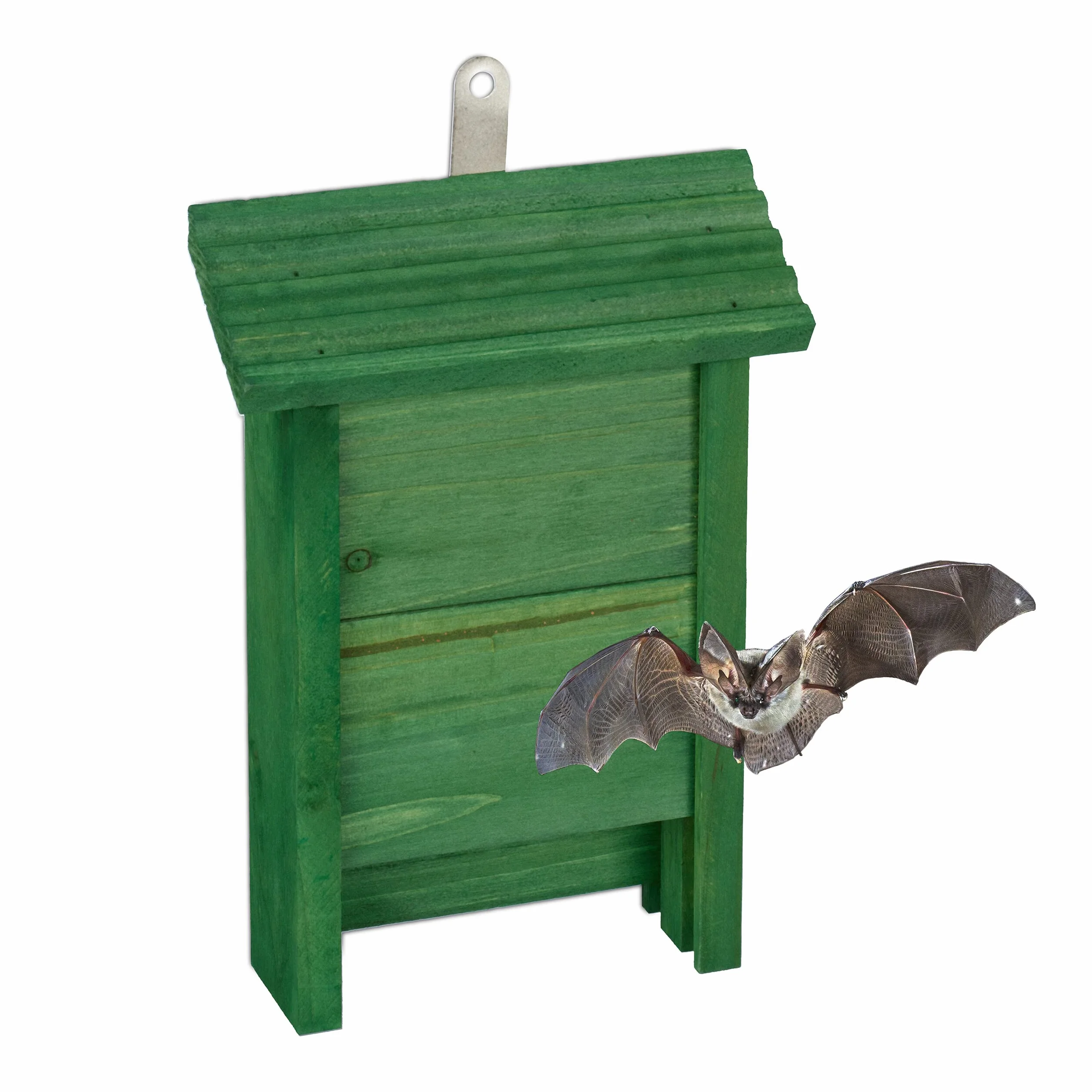 Relaxdays Abri à Chauves-Souris, Nichoir Bois 29x18x6 cm Vert