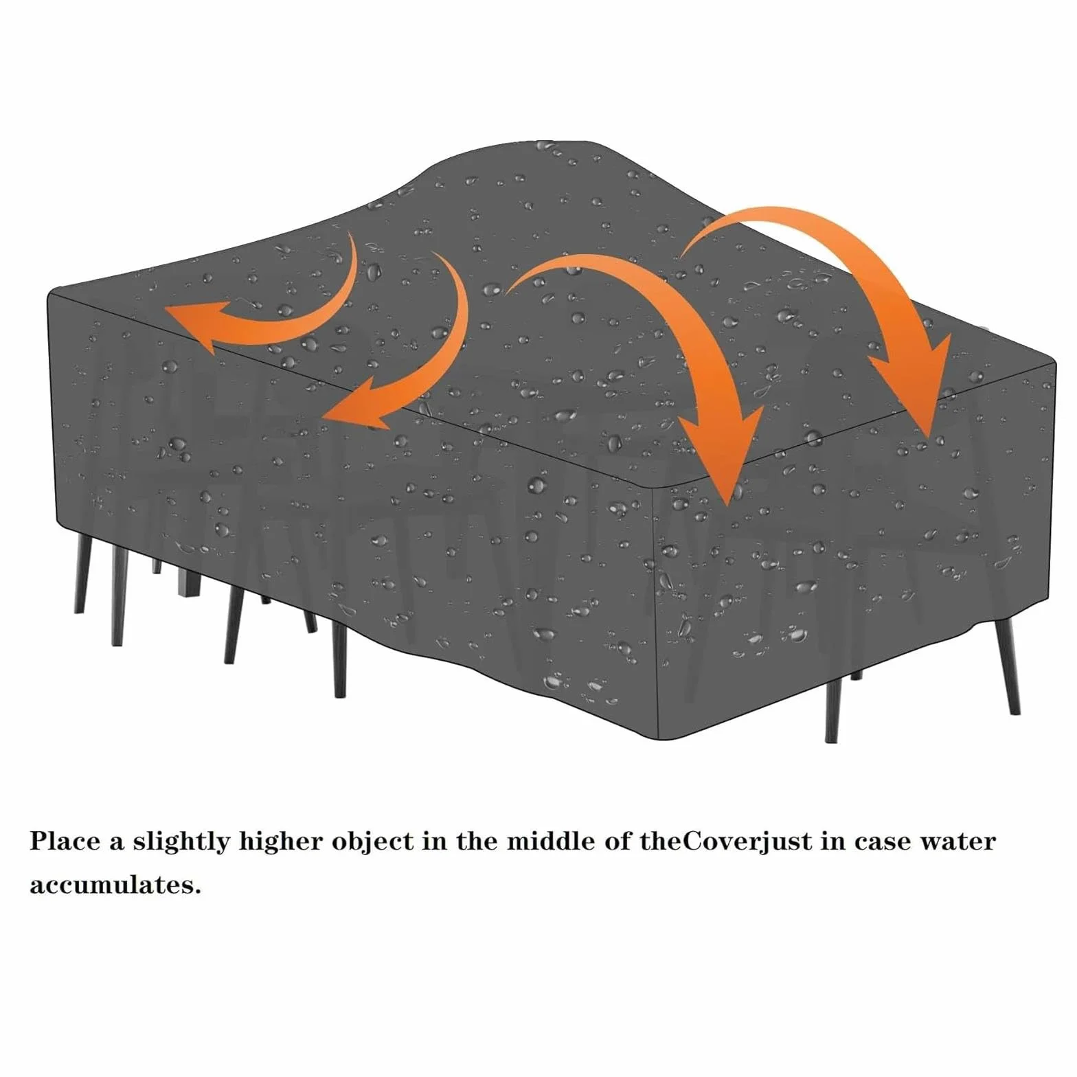 Bache Protection Exterieur Grande Taille 110x110x75cm Impermeable Tissu Oxford 600D Rectangulaire Housse Salon de Jardin Noir