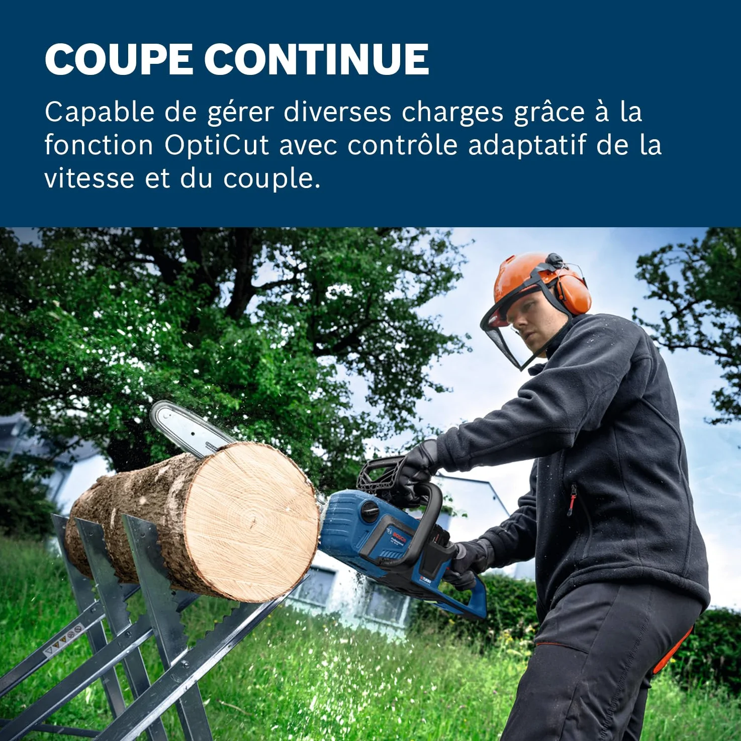 Bosch Professional 18V System tronçonneuse à chaîne GKE 18V-40 (guide-chaîne de 40 cm, moteur sans charbons à technologie BITURBO, avec clé intégrée en T, couvre-chaîne, sans batterie)