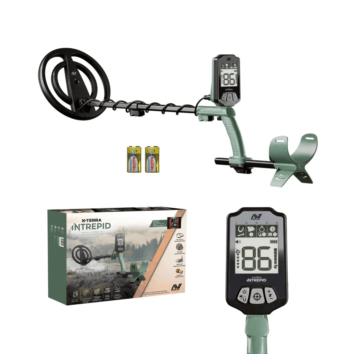 Détecteur de métaux Professionnel Tout-Terrain Minelab X-Terra Intrepid pour Adultes et Enfants - avec Bobine étanche - 2 Modes de détection et Identification Claire des cibles