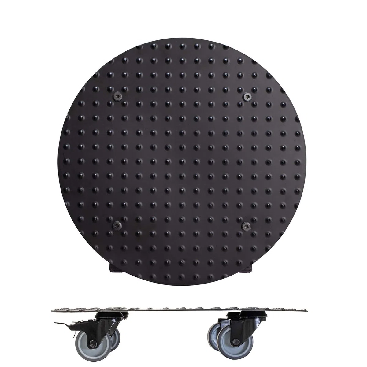 WAGNER Support à roulettes pour pot de fleur ALASKA BLACK Ø 38 x 7,5 cm I intérieur + extérieur I Roule pot en aluminum revêtu I 2 freins I Capacité de charge 150 kg I Made in Germany - 20700601