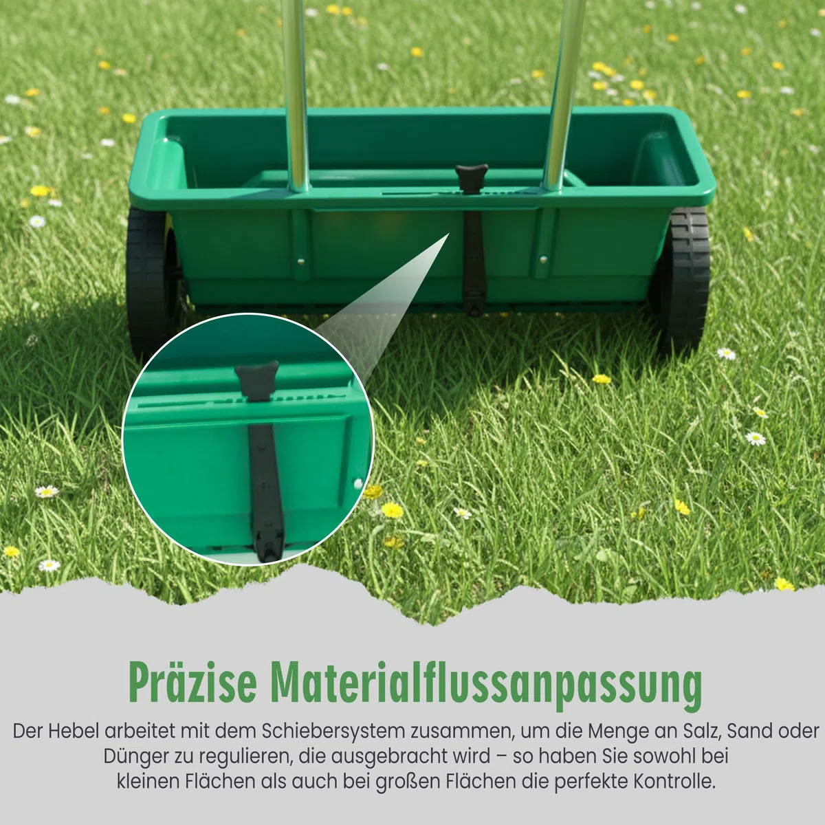 Salière 12 l - Épandeur réglable et épandeur d'engrais - Pour service d'hiver, jardin et terrasse - Répartition uniforme de la dispersion - Chaux de pelouse - Sel de déneigement - Résistant aux