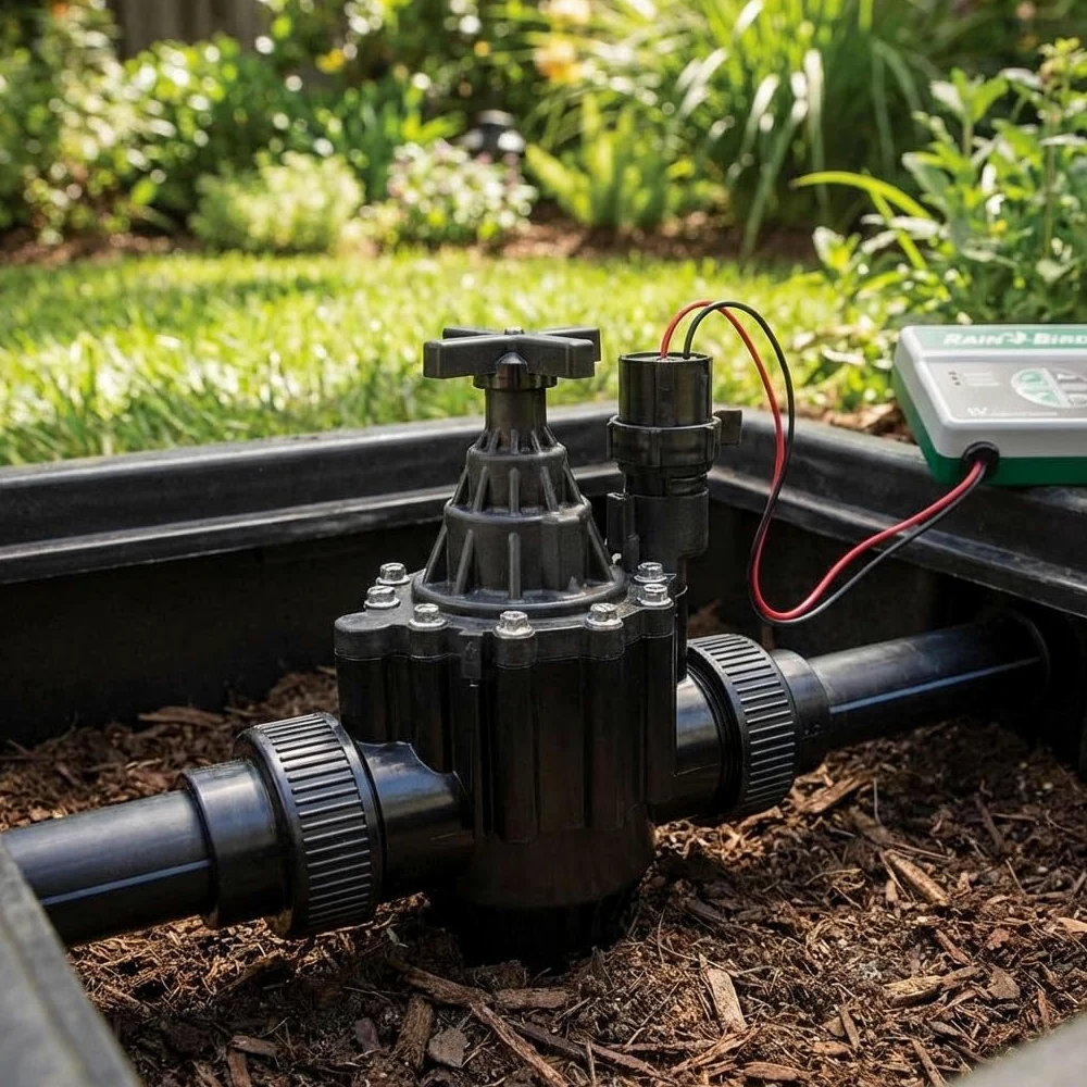 Suinga Électrovanne d'arrosage 1 1/2" 9 V 150 PG avec régulateur de débit | Valve d'irrigation compatible avec programmateurs d'arrosage à batterie 9 V | Recommandé pour tuyau d'arrosage 63 mm