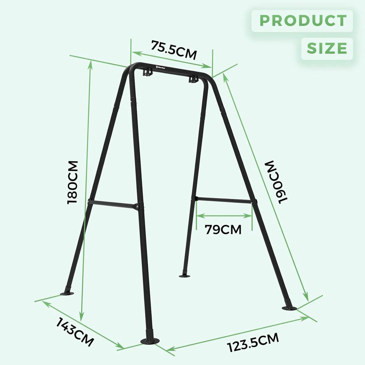 Support pour hamac - Charge maximale : 150 kg - pour extérieur ou intérieur - avec Support - Noir