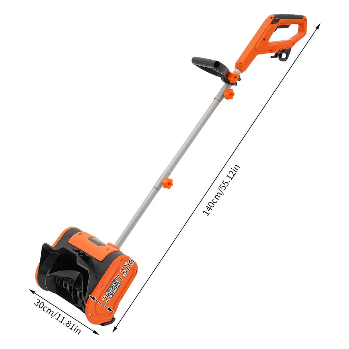 Fraise à neige plug-in - 1800 W - 3500 tr/min - Balayeuse électrique avec câble - Pelle à neige portable - Largeur de la lame : 32 cm - Orange