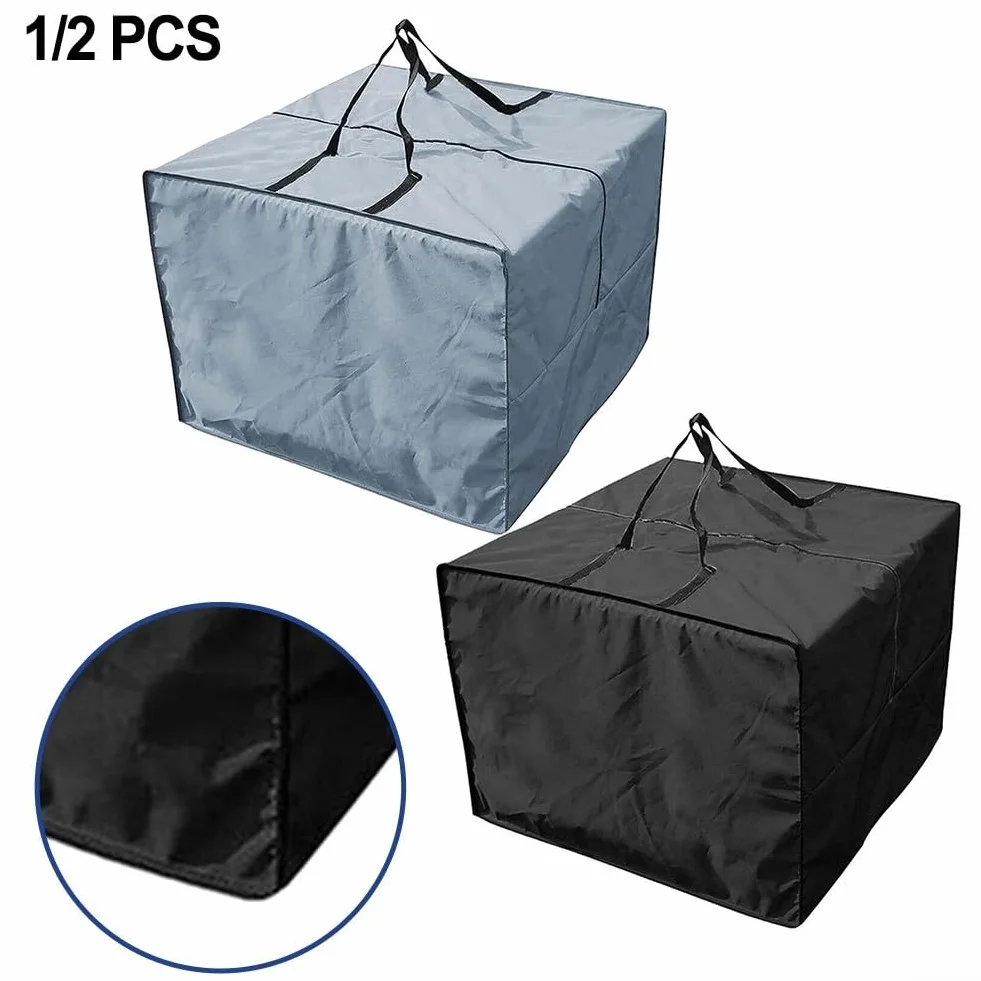 Sac de rangement étanche zippé pour coussins de jardin 2 pièces Noir
