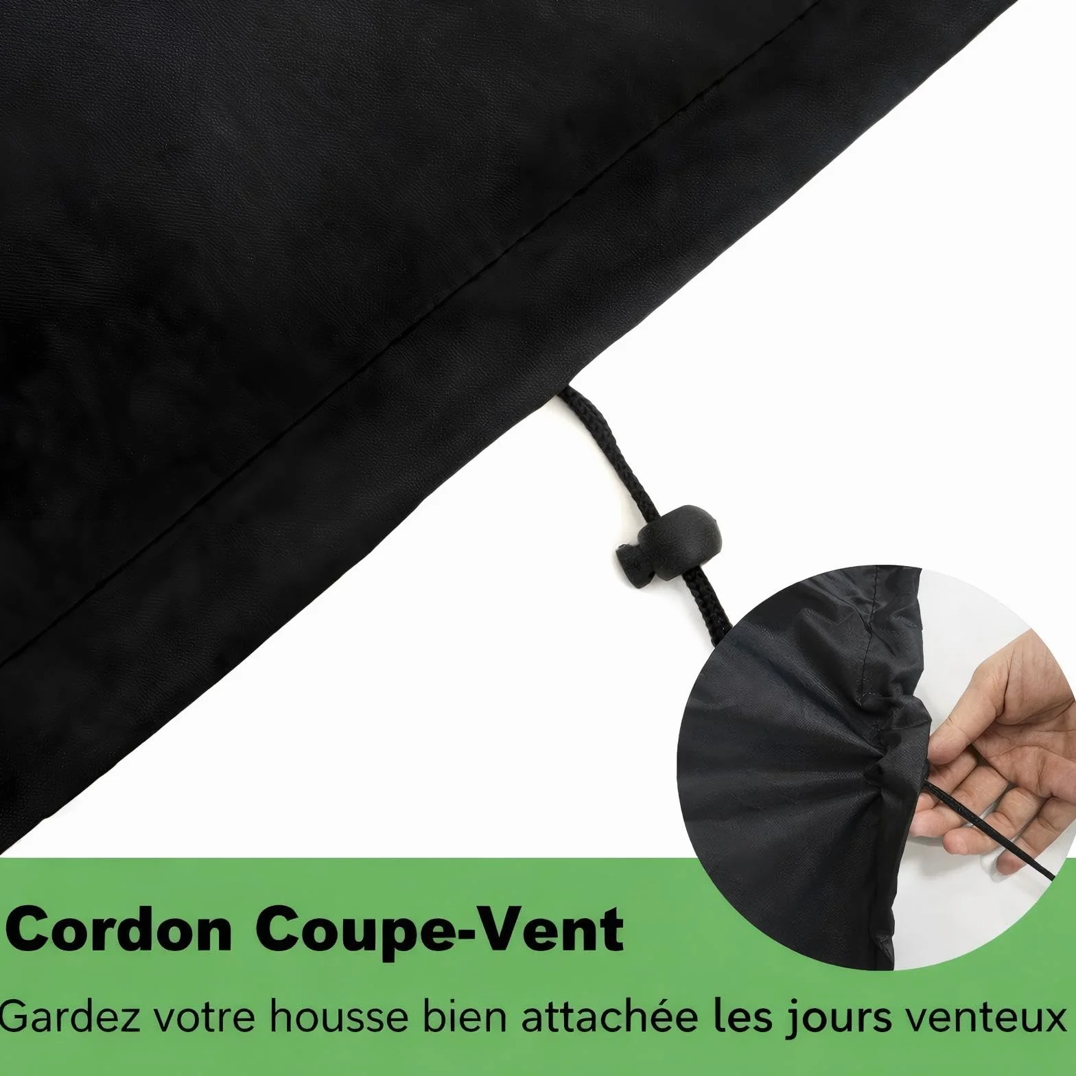 Housse de Barbecue Extérieure Ronde 120x90 cm Noire