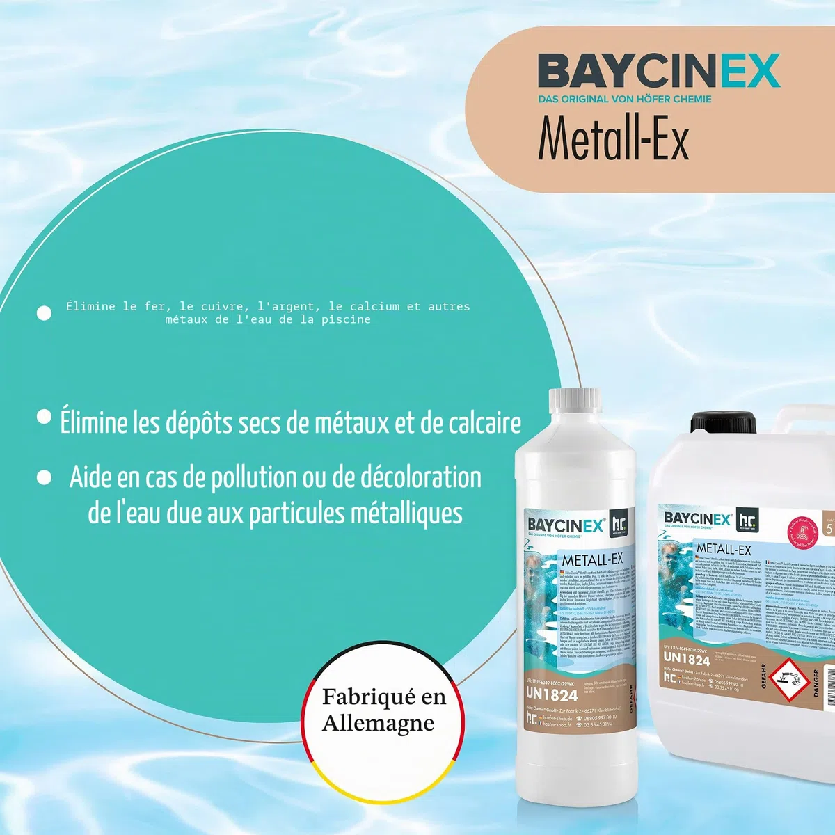 5 l BAYCINEX® Séquestrant Métaux Anti-Métaux pour Piscine