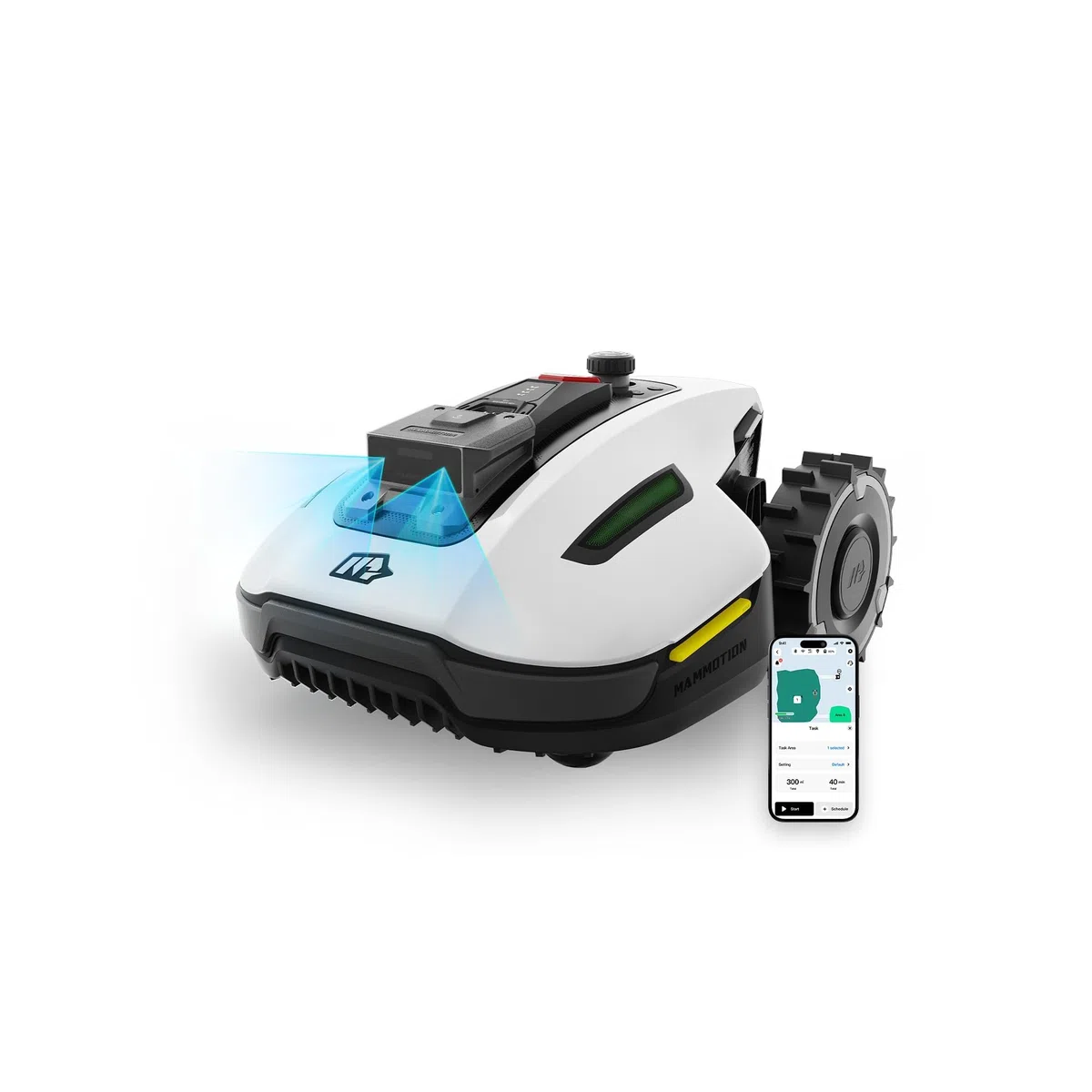 MAMMOTION YUKA Mini 500 Robot Tondeuse sans Fil Périphérique, NetRTK+Vision, Aucune Antenne RTK Requise, Recommandé 500 m², Pente à 50%, Cartographie Automatique, avec Module 4G