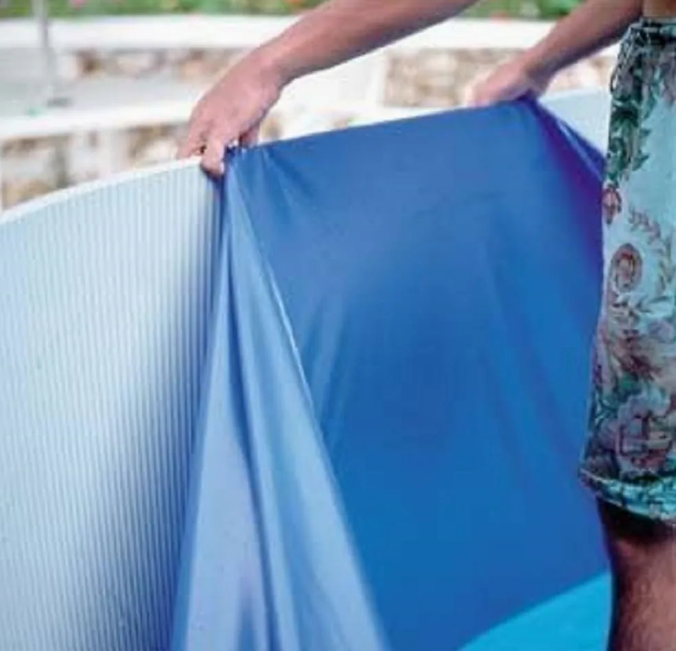 Gre SP3550F - Liner Uni Bleu pour Piscines Ronde Hors-Sol de Dimensions 350 x 120 cm, avec Système Overlap
