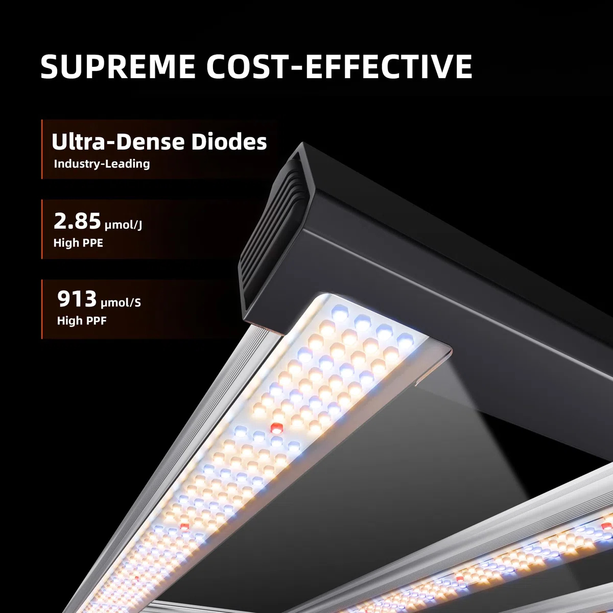SPIDER FARMER G4500 Lampe de Croissance LED 430W Avec 1484 Diodes Led Lampe de Culture à Spectre Complet LumièRe de Croissance à Intensité Variable Pour LéGumes et Fleurs 140X70cm 2,8 Umol/J