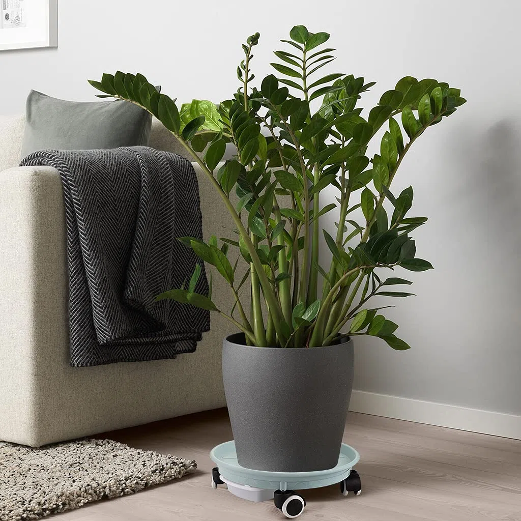 Skelang Support de Pot de Fleur a Roulette, Support pour Plante，Support Roulant Plantes 30,5cm, avec récipient d'eau pour Le Jardin, Le Patio, la Cour, la terrasse, capacité de Charge 60kg, Lot de 2
