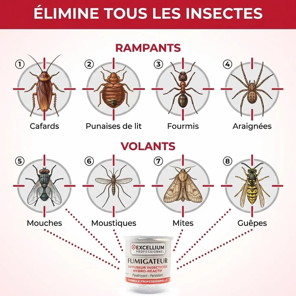 EXCELLIUM PROFESSIONNEL Fumigateur Insecticide Hydro-Réactif 10g 25-50m²