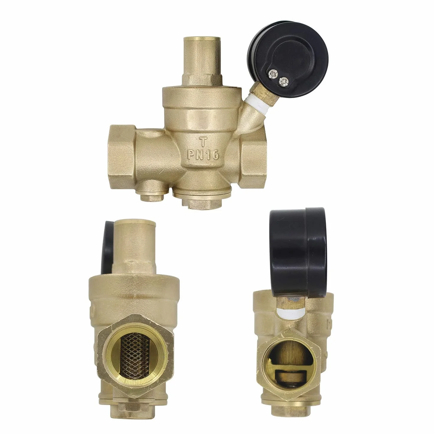 Regulateur de pression eau avec filtre remplaçable 1/2 3/4 1 1-1/4 1-1/2 2 pouce - reducteur de pression d'eau avec manomètre (DN25-1 pouce)