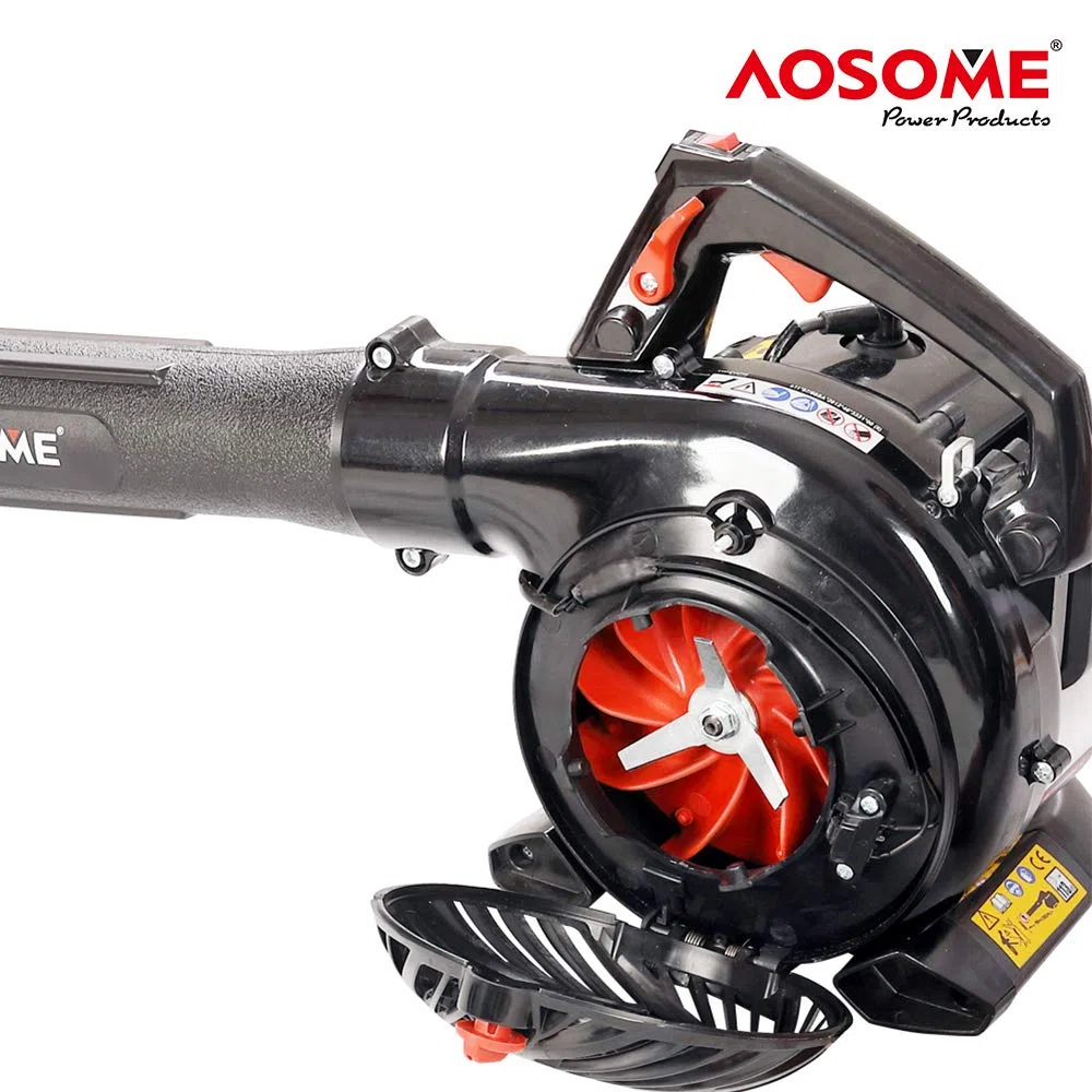 AOSOME ASBV3405 Souffleur Aspirateur Broyeur Thermique de Feuilles 3 en 1 Moteur Essence 2 Temps 25,4CC Sac 60L