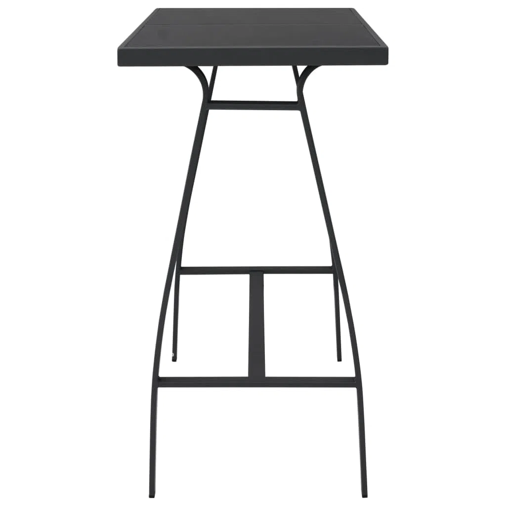 Générique Table de Bar de Jardin Noir 110x60x110 cm Verre trempé,Tables de jardin-48121