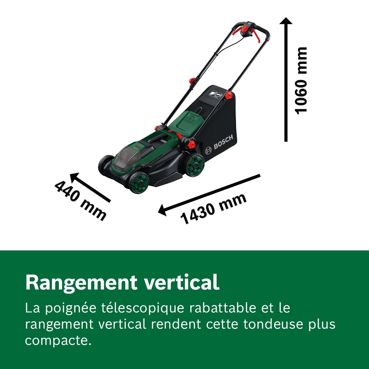 Bosch Tondeuse à Gazon sans-Fil ROTAK18V2-38 (Largeur de Coupe: 38 cm, Hauteur de Coupe: 30-75 mm, Sac de ramassage en Tissu de 40 l, Accessoire de Mulching, avec Deux Batteries 18V et Chargeur)