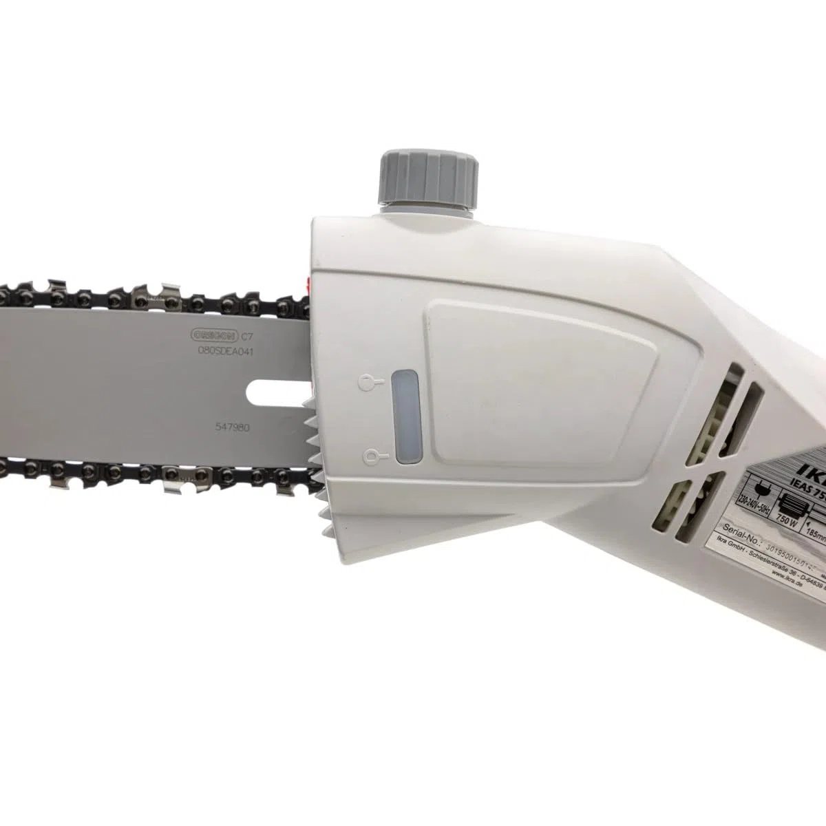 Ikra - Elagueur sur perche téléscopique 750W Extensible jusqu'à 4m - Elageuse électrique - Lubrification automatique