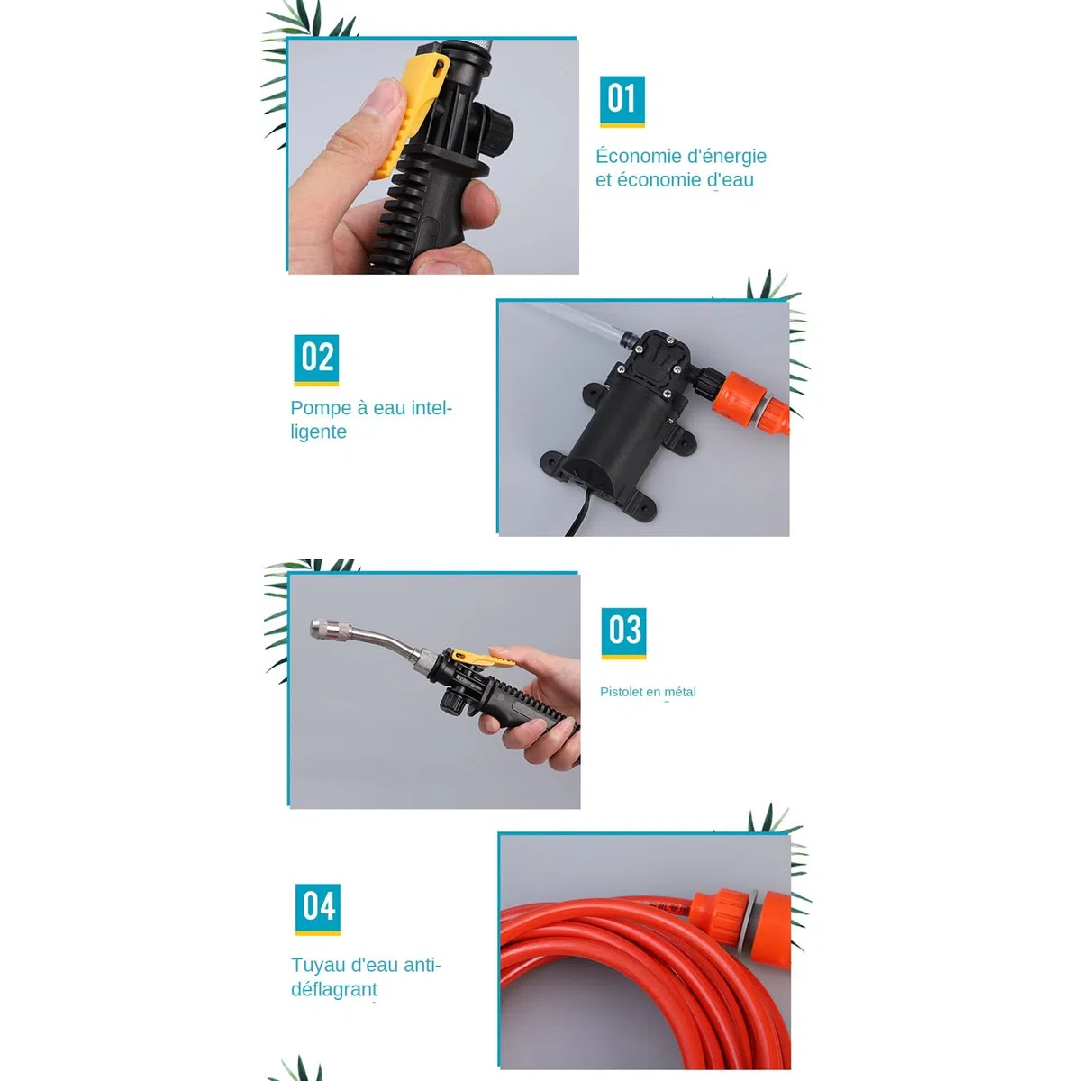 Kit De Pompe De Lavage Portable pour Nettoyeur Haute Pression avec Tuyau De Sortie d'eau De 6 M Nettoyeur De Climatiseur Domestique Machine De Nettoyage Électrique De Pompe À Eau À Haute Pression