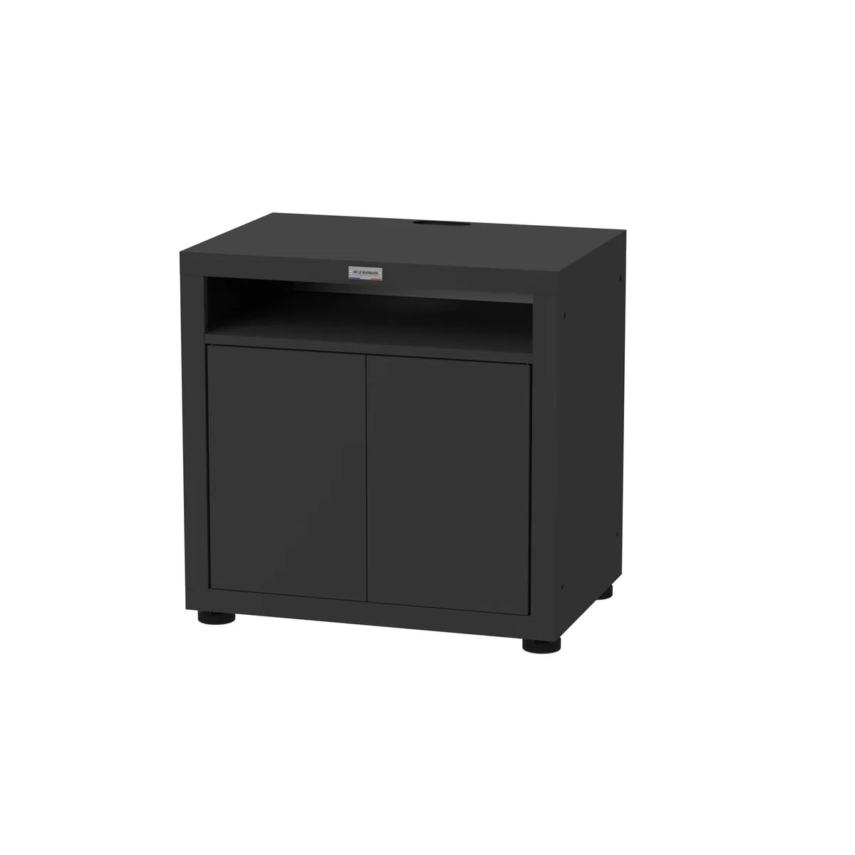 LE MARQUIER Meuble Cuisson avec Tablette, 80 X 55 cm Noir