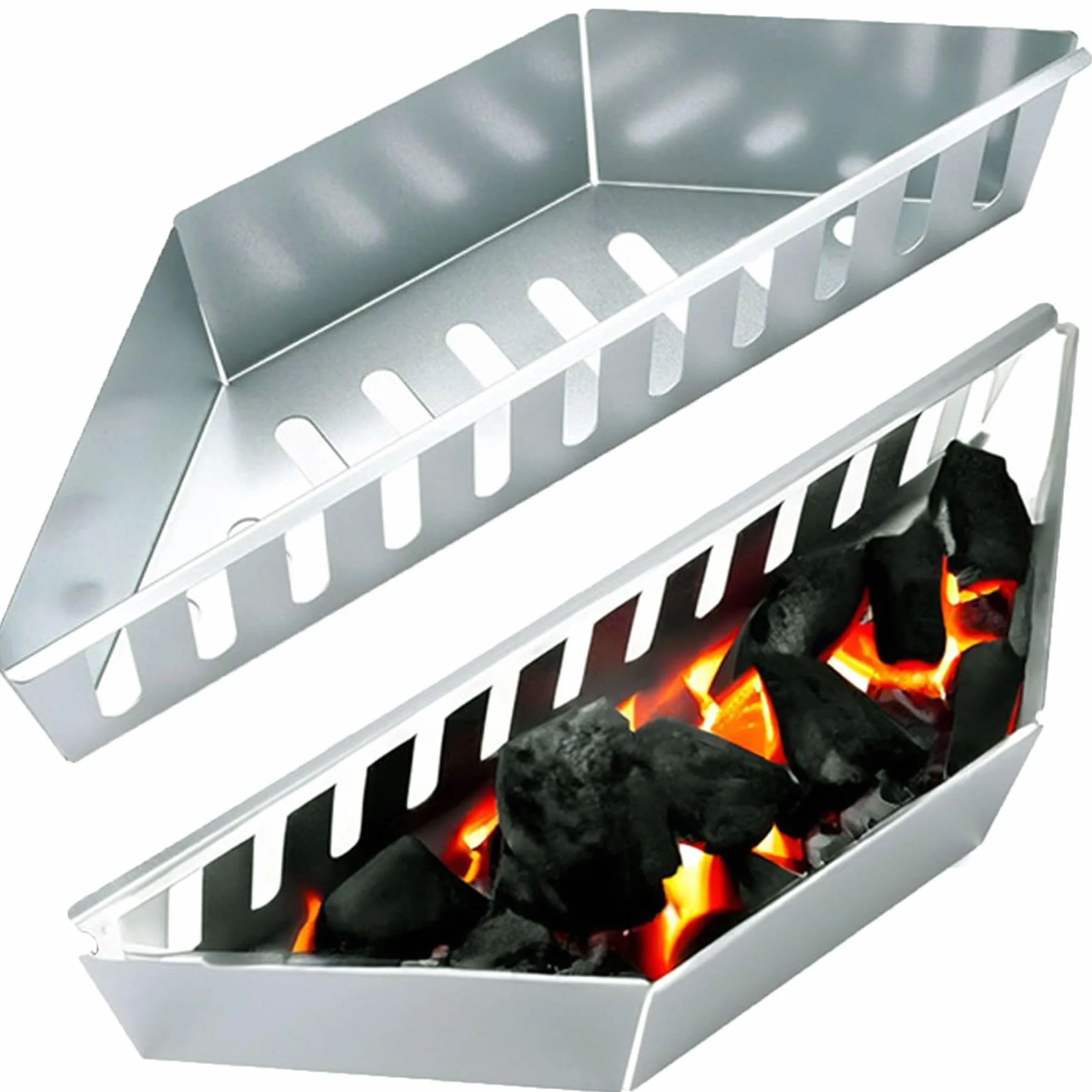 Panier de Barbecue 39 cm, Accessoire BBQ pour Grille à Charbon de Bois, Superposable pour Camping Extérieur