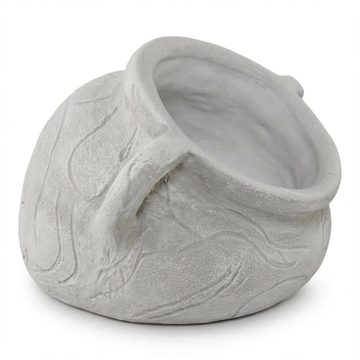 gartendekoparadies.de Pot de Fleurs Massif amphore Pot de Fleurs Rond, Hauteur 20 cm, Largeur 33 cm, Ø Ouverture 17 cm, 3 litres, Couleur Gris, Poids 11 kg, en Pierre moulée, résistant au Gel