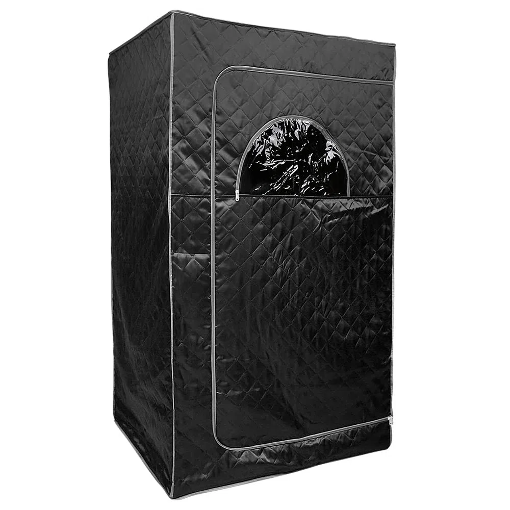 Sauna à Vapeur Portable Pliable pour Une Personne avec Télécommande, Noir