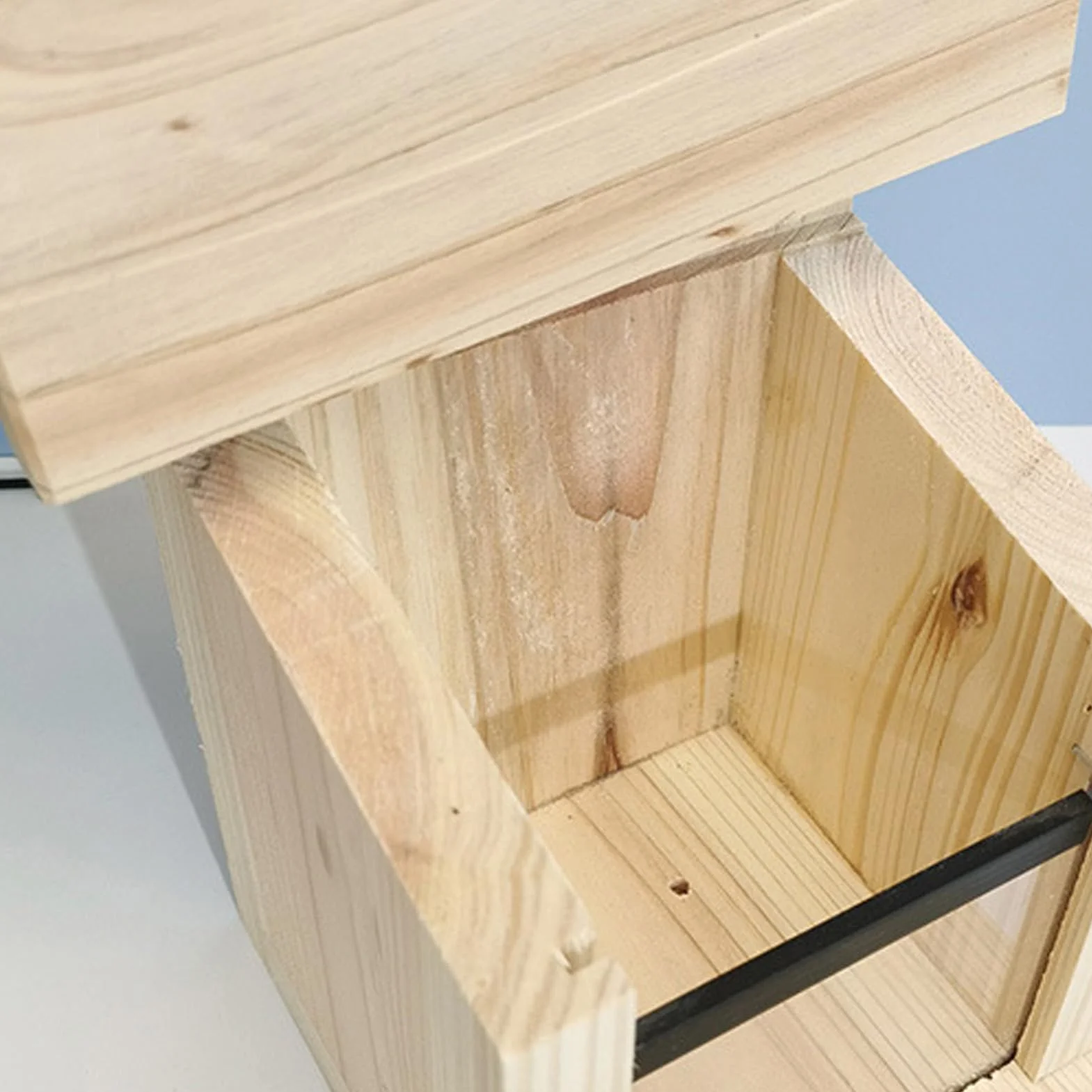 Mangeoire en bois pour écureuils 21 cm station d'alimentation extérieure coupe-vent avec fonction d'hydratation
