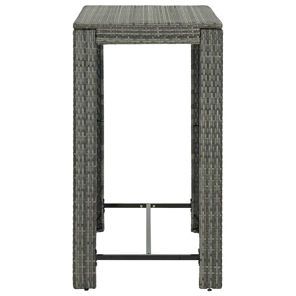 Tomostar Table de Bar Haute, Table de Jardin Extérieur Gris 100x60,5x110,5 cm Résine tressée