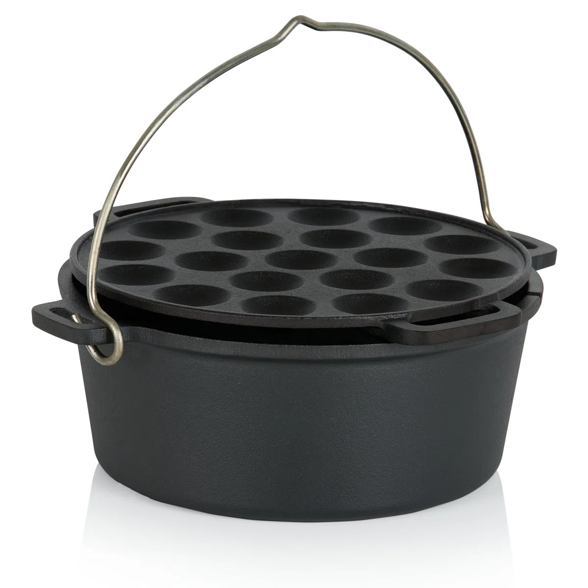 BBQ-Toro Mania Family Lot de 19 cocottes en fonte dans une boîte en bois | Avec marmite et plus | Fonte – Déjà cuite | Grill, Dutch Ovens, casserole à barbecue