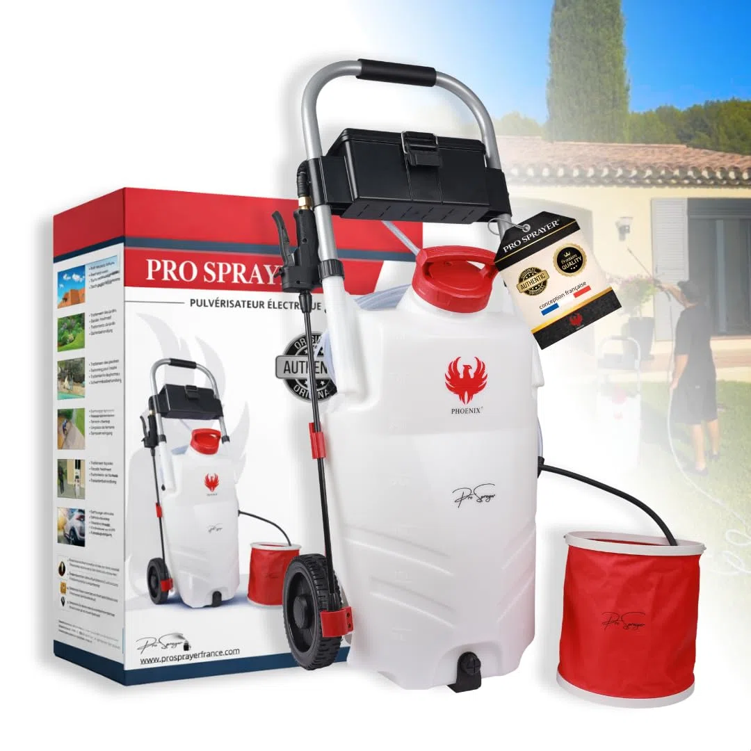 PHOENIX - Pro Sprayer Evo Pulvérisateur Électrique 35L - 1 Batterie Lithium 18V - Portée 10m - Autonomie 3h - Idéal pour Démoussage, Nettoyage et Entretien Extérieur - Pulvérisateur Toiture