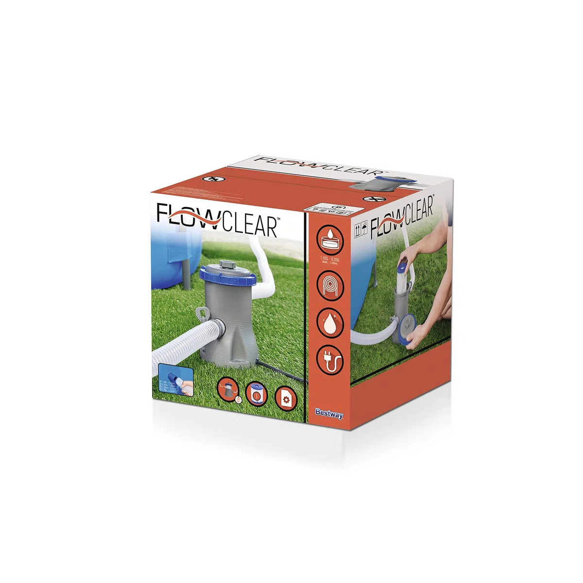 Bestway Pompe de Filtration Flowclear 1.249 l/h Gris
