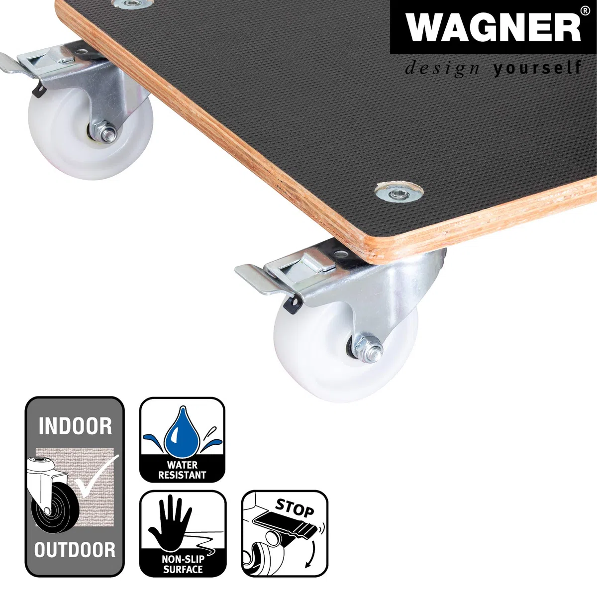 'Wagner "Maxi Grip, 38 x 38 x 38 cm – TK 20133801 Chariot à plantes 250 kg
