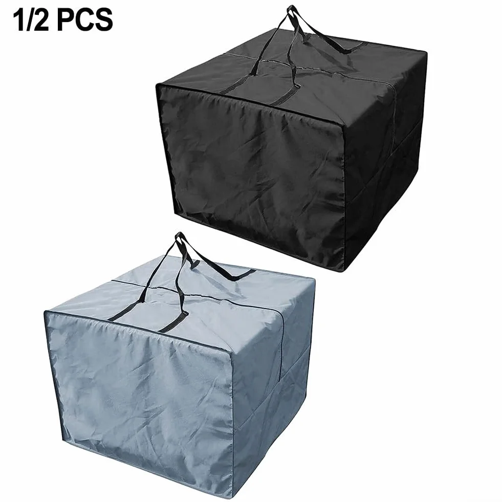 Sac de rangement étanche zippé pour coussins de jardin 2 pièces Noir