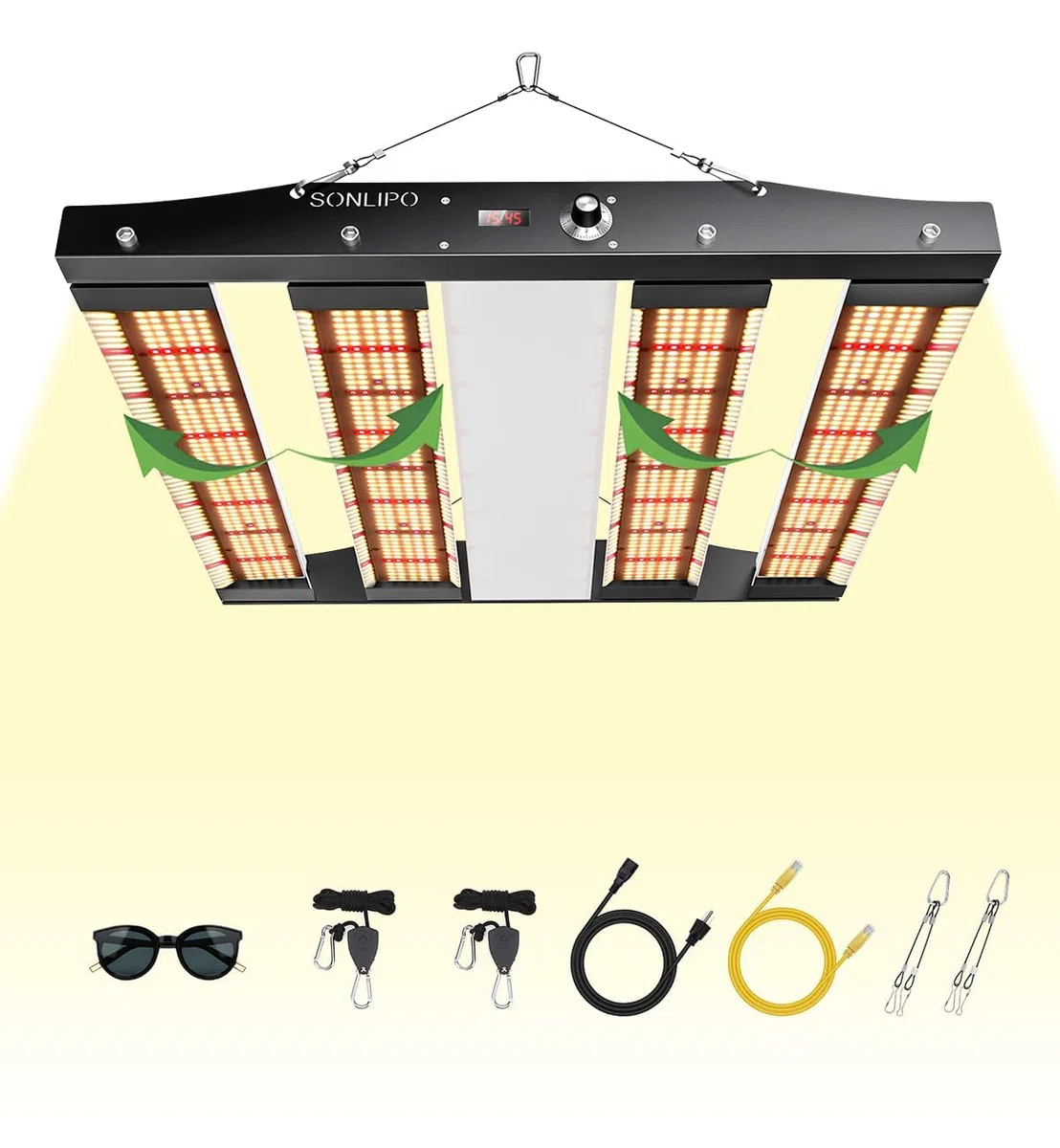 250W Lampada Full Spectrum per Piante con 1220 Sam LEDs, Timer Dimmabile