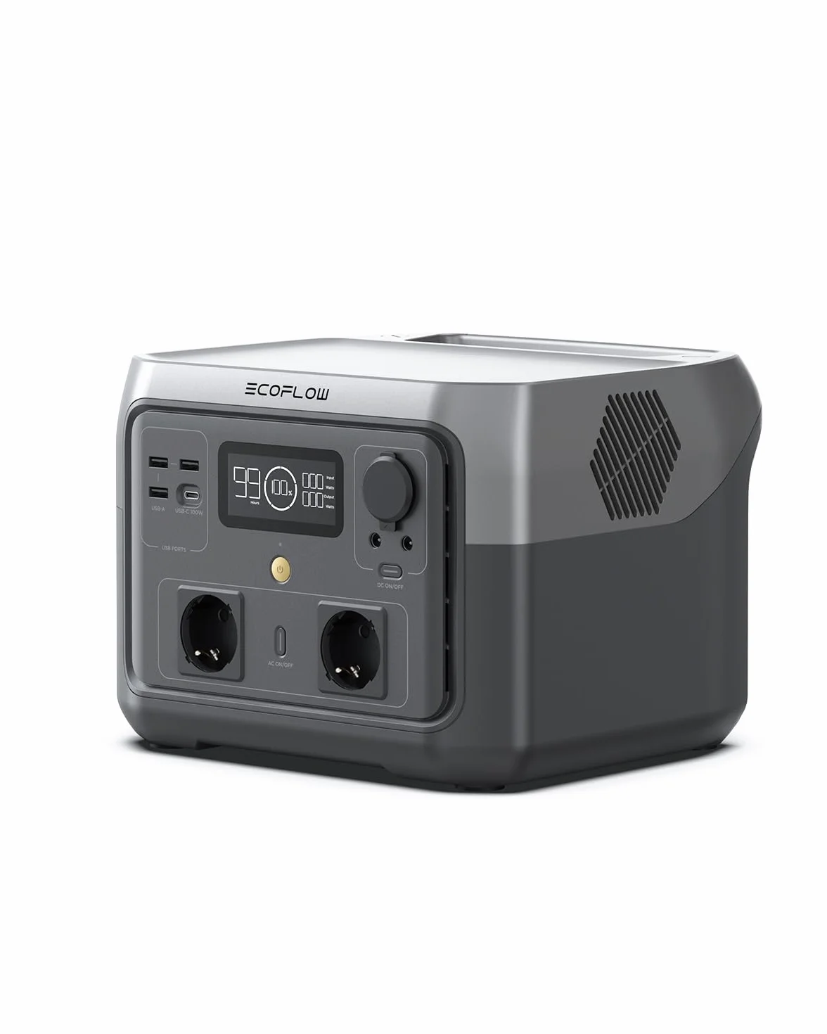Station électrique portable ECOFLOW RIVER 2 MAX, batterie LiFeP04, 512 Wh charge rapide en 1 heure, sortie 1000 W avec X-boost, générateur solaire pour extérieur, camping-cars,domestique,balcon