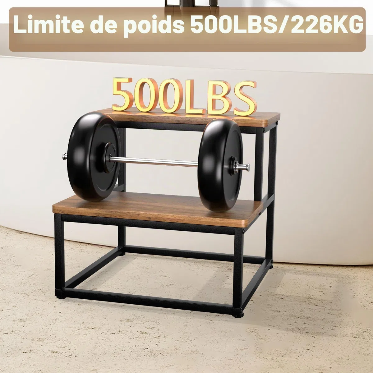 Marches de Spa antidérapantes 226kg Tabouret Robuste Cadre en métal Accessoires Caravane Camping-Car