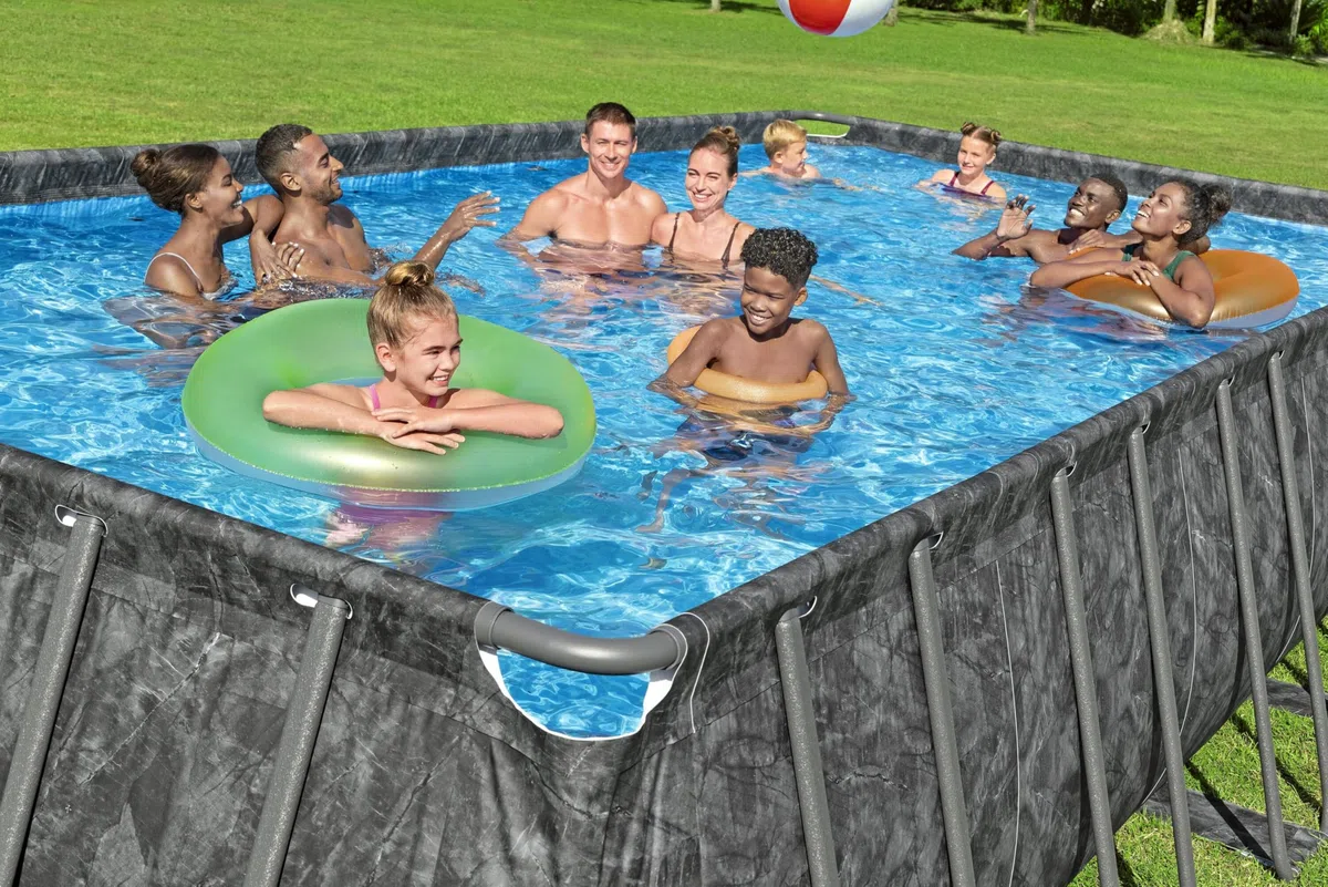 Bestway Piscine Hors Sol rectangulaire APX 365-732 cm x 366 cm x 132 cm - Gris foncé
