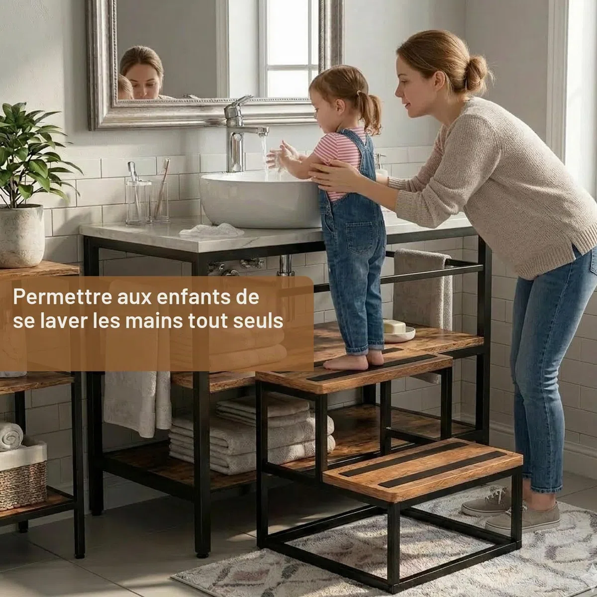Marches de Spa antidérapantes 226kg Tabouret Robuste Cadre en métal Accessoires Caravane Camping-Car