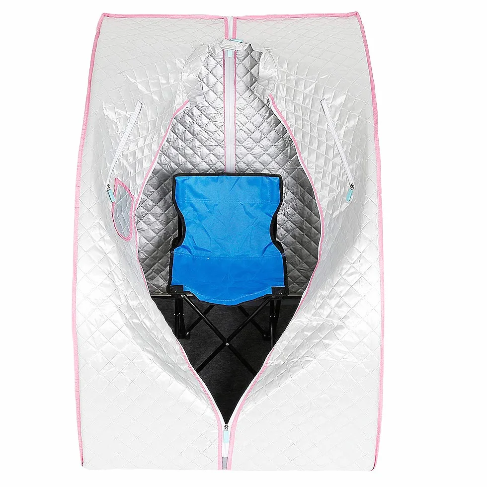 Sauna à Vapeur et Cabine, Tente de Sauna Pliable Isolante à Quatre Couches et Générateur de Vapeur de Sauna 1.8L 1000W pour Bain de Sauna, Amincissement, Détoxification, Thérapie Corporelle