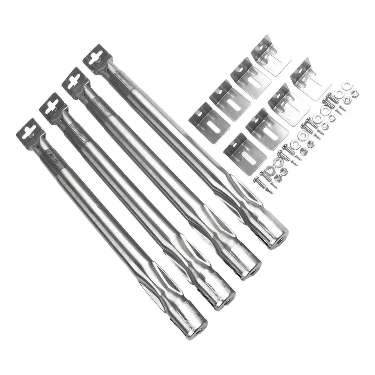 Lot de 4 brûleurs à gaz réglables en acier inoxydable de 35 à 42 cm pour barbecue avec trou de 11 mm