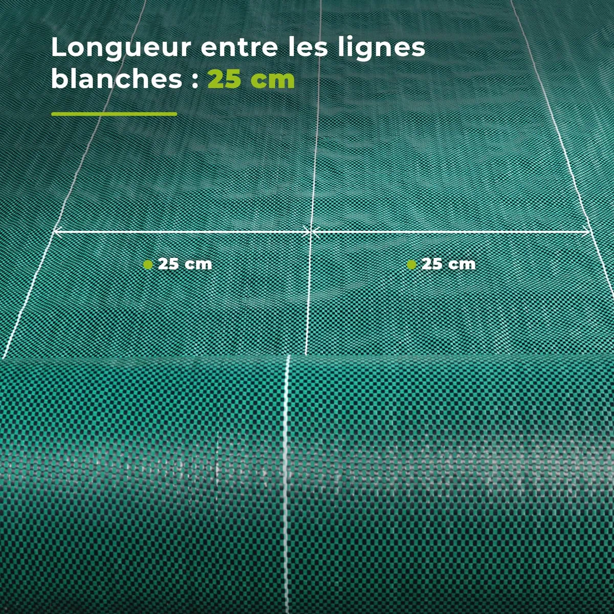Toile de paillage tissée 130g/m² - Rouleau - Géotextile Anti-Mauvaises Herbes Haute résistance - Coloris Vert - Usage Jardin, allées, Cultures (3,30x100m)