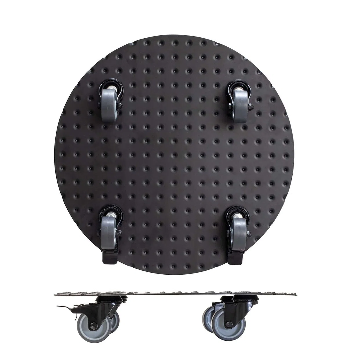 WAGNER Support à roulettes pour pot de fleur ALASKA BLACK Ø 38 x 7,5 cm I intérieur + extérieur I Roule pot en aluminum revêtu I 2 freins I Capacité de charge 150 kg I Made in Germany - 20700601