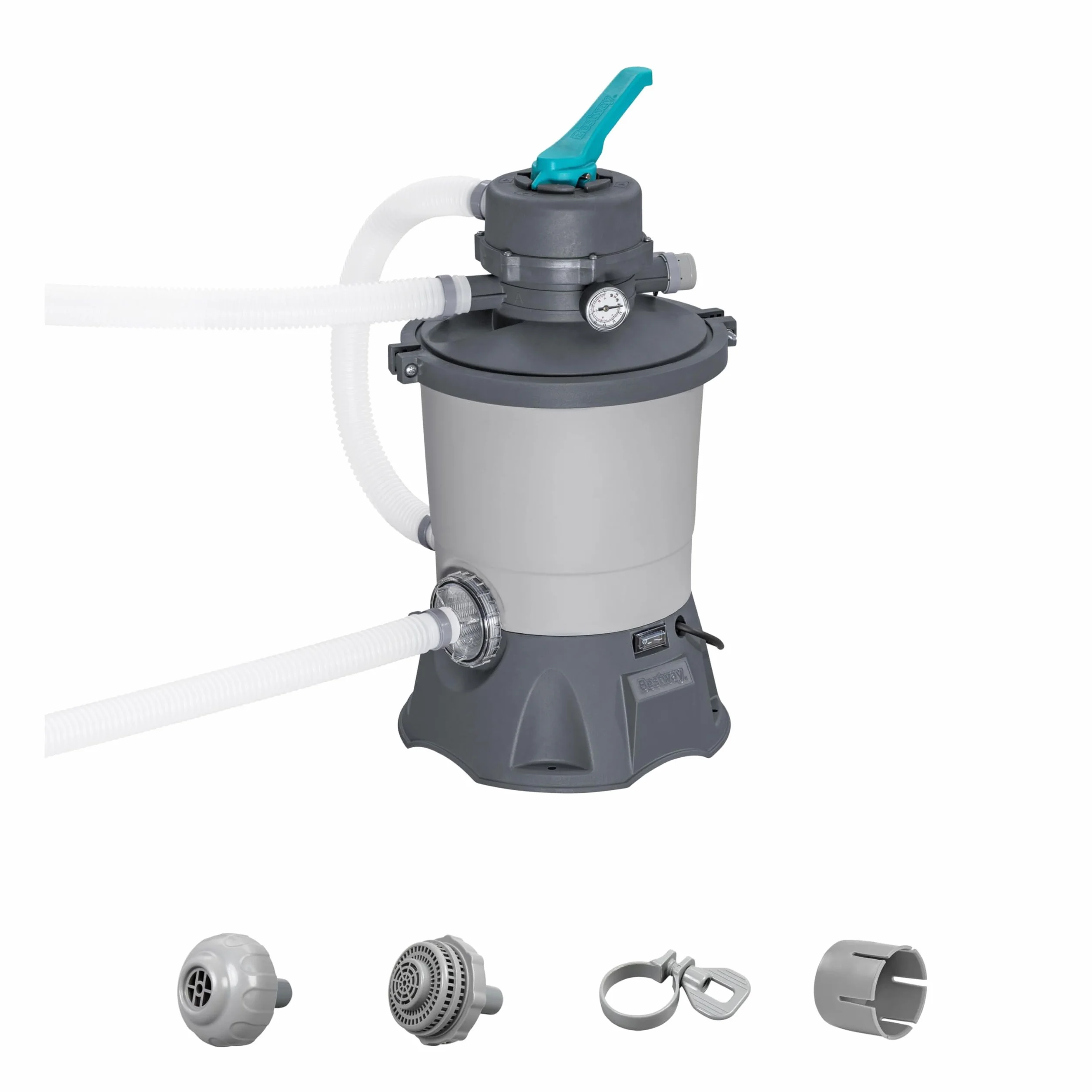 Bestway Pompe de filtration à sable pour piscine hors sol 3 596 L - 30,6 cm x 30,6 cm x 62 cm - Gris/Vert