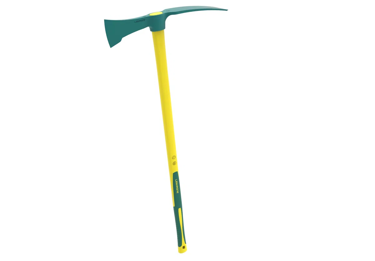 Pioche-hache 2 kg Duopro manche Novamax 1 m – outil 2 en 1 creuser et couper – acier forgé trempé – manche fibres de verre