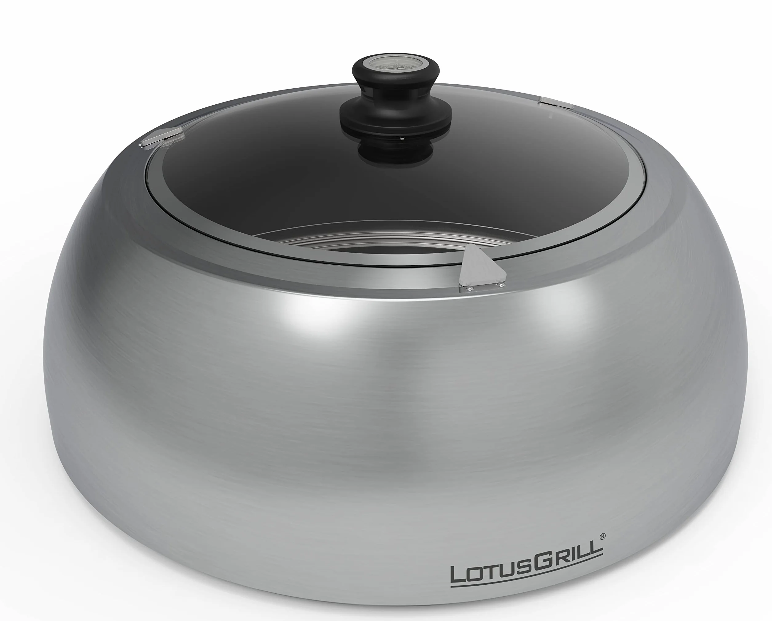 LotusGrill Couvercle de barbecue Classic DK-SG-34 en acier inoxydable - Thermomètre intégré - Facile à utiliser