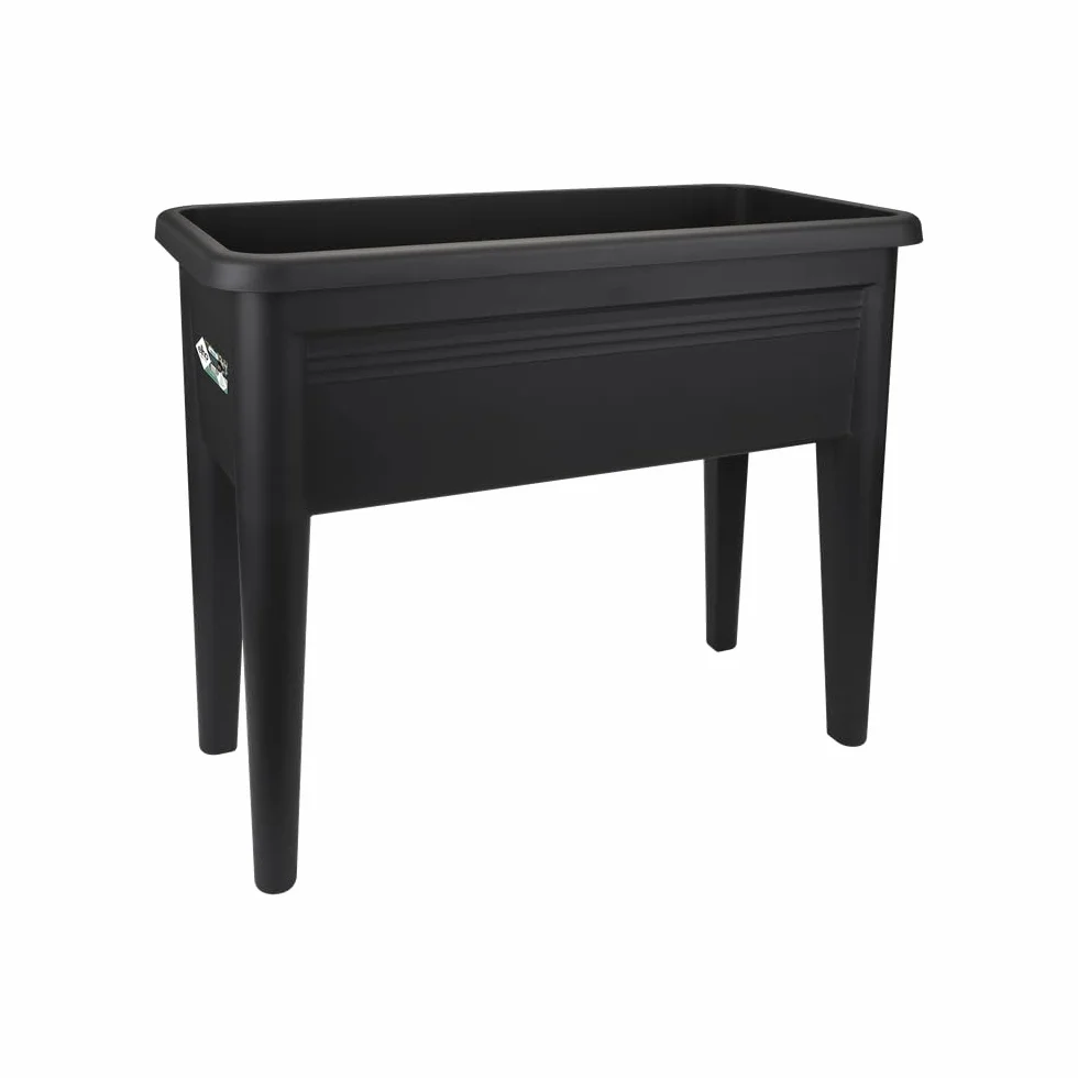 Elho Green Basics Table De Culture XXL 75 - Planteur pour Extérieur & Récolte - Ø 75.5 x H 65.1 cm - Living Noir